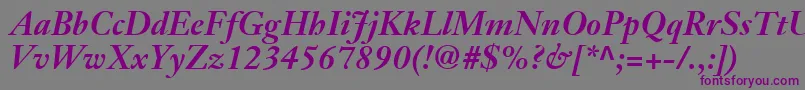 JansonTextLt76BoldItalic Font – Purple Fonts on Gray Background