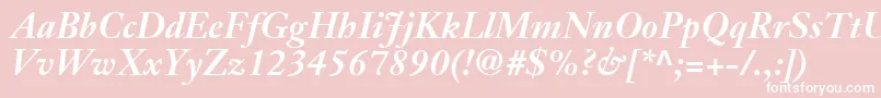 JansonTextLt76BoldItalic Font – White Fonts on Pink Background