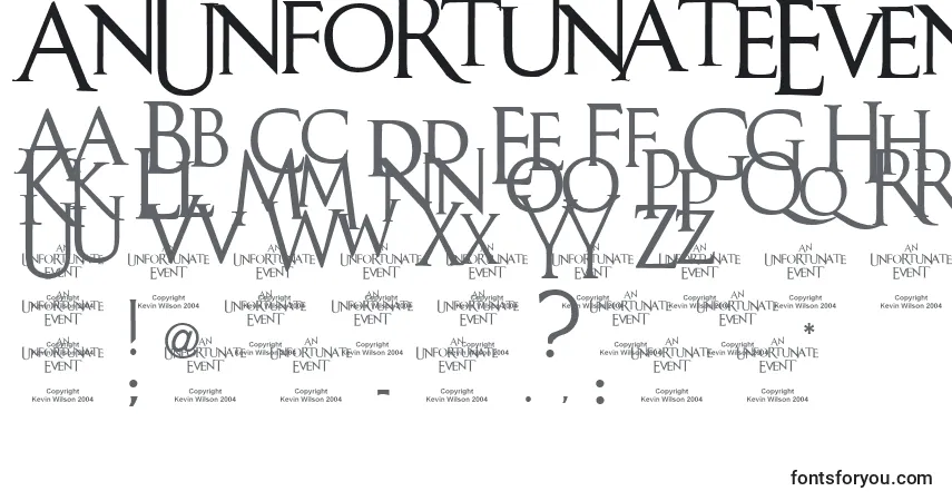 Шрифт AnUnfortunateEvent – алфавит, цифры, специальные символы