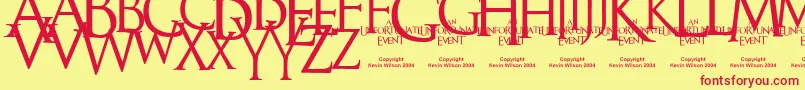 AnUnfortunateEvent Font – Red Fonts on Yellow Background