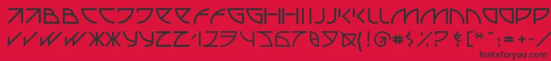 フォントUubastraight – 赤い背景に黒い文字