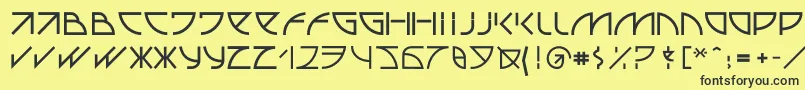 Uubastraight-fontti – mustat fontit keltaisella taustalla