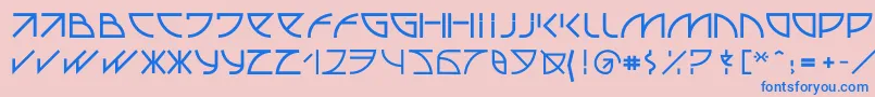 Uubastraight-Schriftart – Blaue Schriften auf rosa Hintergrund