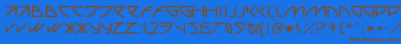 Czcionka Uubastraight – brązowe czcionki na niebieskim tle