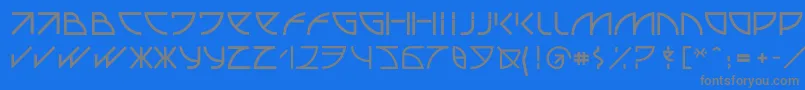 フォントUubastraight – 青い背景に灰色の文字