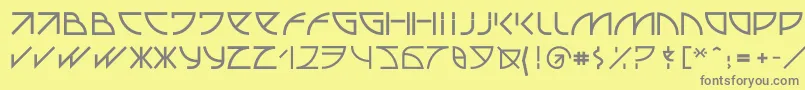Uubastraight-Schriftart – Graue Schriften auf gelbem Hintergrund