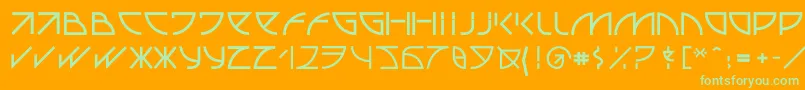 Шрифт Uubastraight – зелёные шрифты на оранжевом фоне