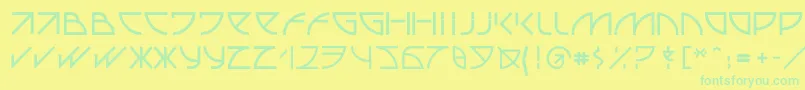 Uubastraight Font – Green Fonts on Yellow Background