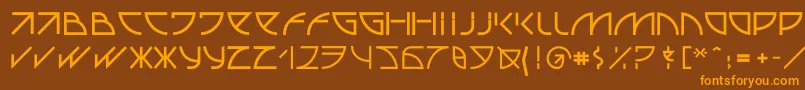 Uubastraight Font – Orange Fonts on Brown Background