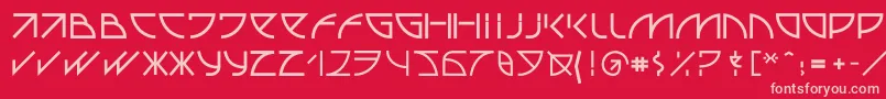 Uubastraight-fontti – vaaleanpunaiset fontit punaisella taustalla
