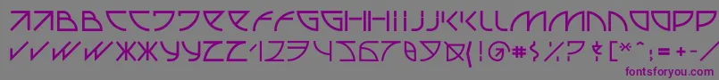 フォントUubastraight – 紫色のフォント、灰色の背景