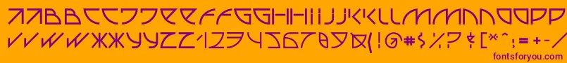 Uubastraight Font – Purple Fonts on Orange Background