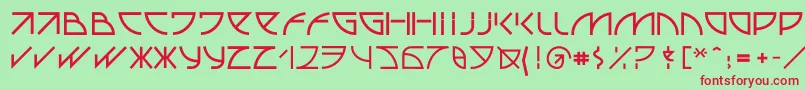 Uubastraight-fontti – punaiset fontit vihreällä taustalla
