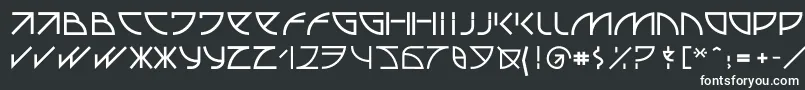 Шрифт Uubastraight – белые шрифты на чёрном фоне