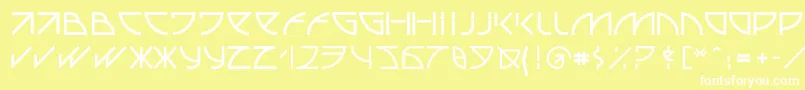 フォントUubastraight – 黄色い背景に白い文字