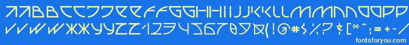 Шрифт Uubastraight – жёлтые шрифты на синем фоне