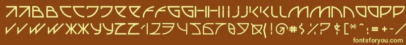 Uubastraight-fontti – keltaiset fontit ruskealla taustalla