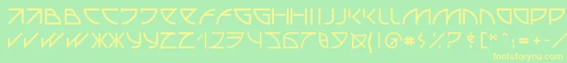 Шрифт Uubastraight – жёлтые шрифты на зелёном фоне