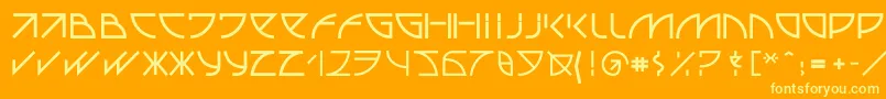 Uubastraight-Schriftart – Gelbe Schriften auf orangefarbenem Hintergrund