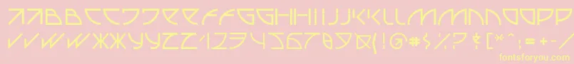 Uubastraight-Schriftart – Gelbe Schriften auf rosa Hintergrund