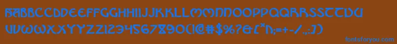 フォントBrinathynb – 茶色の背景に青い文字