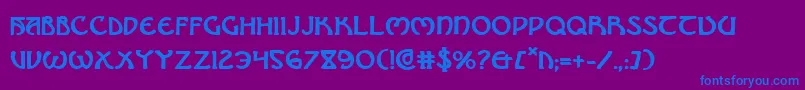 フォントBrinathynb – 紫色の背景に青い文字