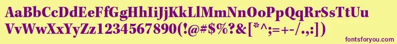 KeplerstdBlackscn Font – Purple Fonts on Yellow Background