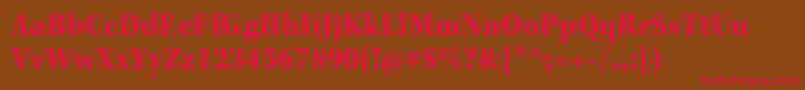 フォントKeplerstdBlackscn – 赤い文字が茶色の背景にあります。
