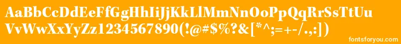 Fonte KeplerstdBlackscn – fontes brancas em um fundo laranja