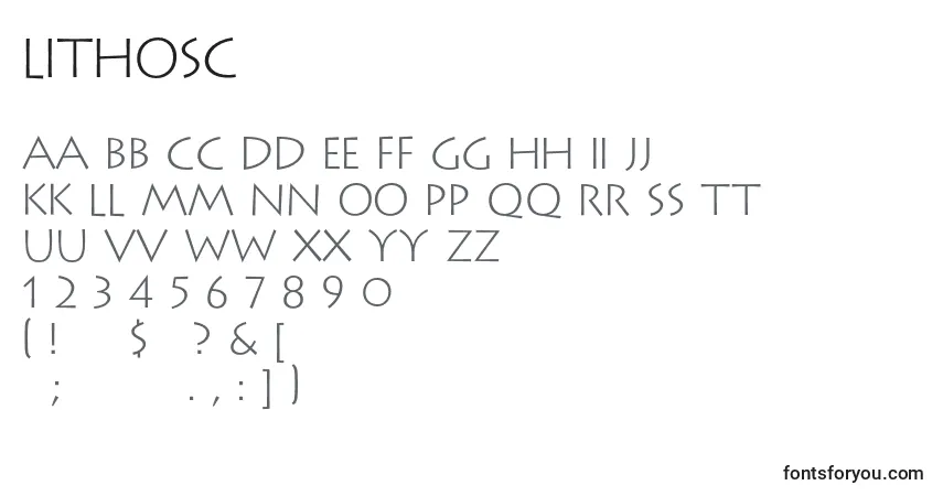 Lithosc-fontti – aakkoset, numerot, erikoismerkit
