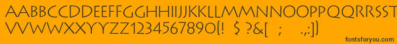 Lithosc-Schriftart – Schwarze Schriften auf orangefarbenem Hintergrund