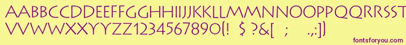 Lithosc Font – Purple Fonts on Yellow Background