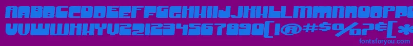 Czcionka SfGrooveMachineExtendedBold – niebieskie czcionki na fioletowym tle