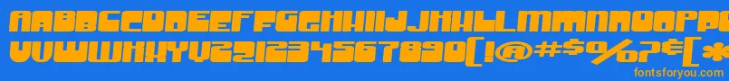 Czcionka SfGrooveMachineExtendedBold – pomarańczowe czcionki na niebieskim tle