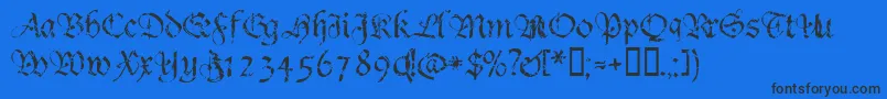 Crumble-fontti – mustat fontit sinisellä taustalla