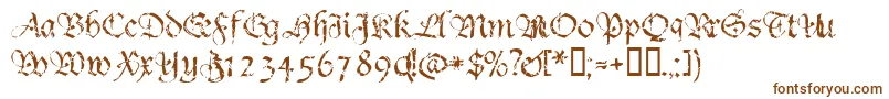 Crumble-Schriftart – Braune Schriften auf weißem Hintergrund