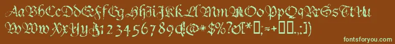 Crumble-fontti – vihreät fontit ruskealla taustalla