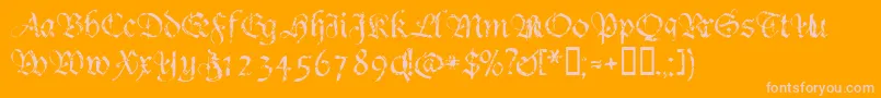 Crumble Font – Pink Fonts on Orange Background