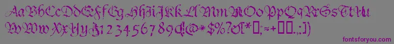 フォントCrumble – 紫色のフォント、灰色の背景