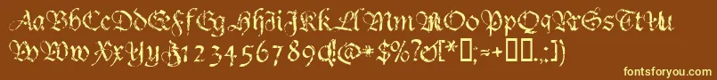 Crumble-fontti – keltaiset fontit ruskealla taustalla