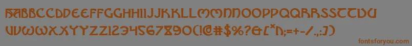 BrinAthynBoldフォントについての詳細 フォントBrinAthynBold – 茶色の文字が灰色の背景にあります。