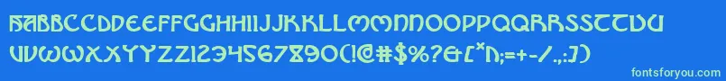 BrinAthynBold Font – Green Fonts on Blue Background