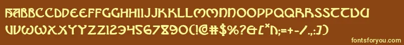 BrinAthynBold-fontti – keltaiset fontit ruskealla taustalla