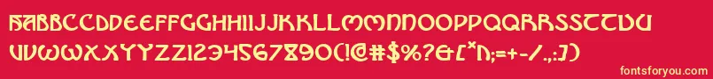 BrinAthynBold Font – Yellow Fonts on Red Background