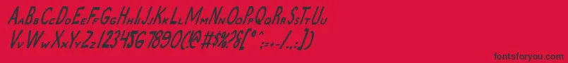 ZamboniJoeItalic Font – Black Fonts on Red Background