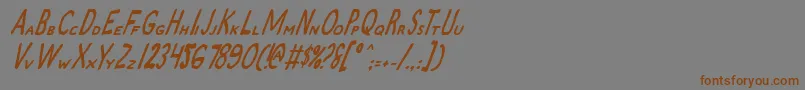 fuente ZamboniJoeItalic – Fuentes Marrones Sobre Fondo Gris