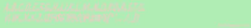 ZamboniJoeItalic Font – Pink Fonts on Green Background