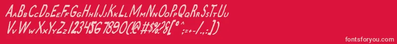 ZamboniJoeItalic Font – Pink Fonts on Red Background