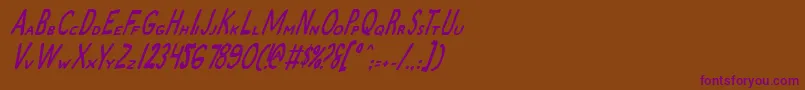 ZamboniJoeItalic Font – Purple Fonts on Brown Background