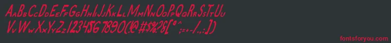 ZamboniJoeItalic Font – Red Fonts on Black Background